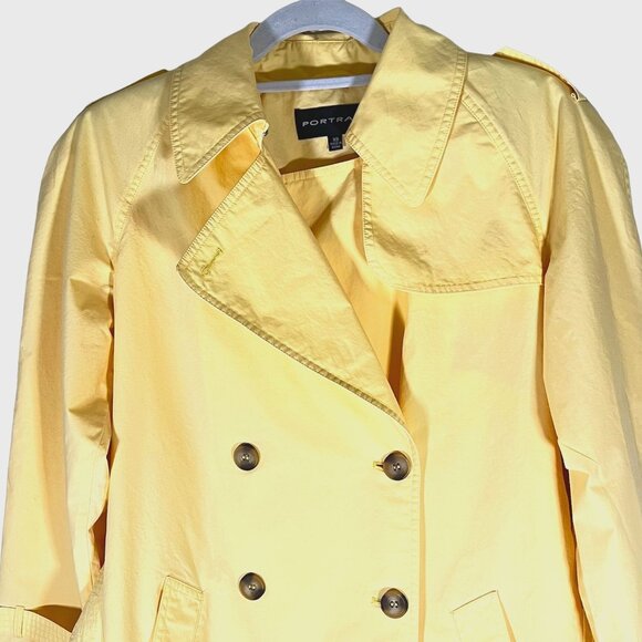 Portrait - Women's Size XS - Yellow TrenchCoat Rain Jacket - Padded Shoulders - Picture 2 of 16